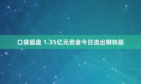 口袋超盘 1.35亿元资金今日流出钢铁股