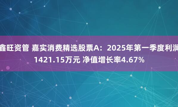 鑫旺资管 嘉实消费精选股票A：2025年第一季度利润1421.15万元 净值增长率4.67%